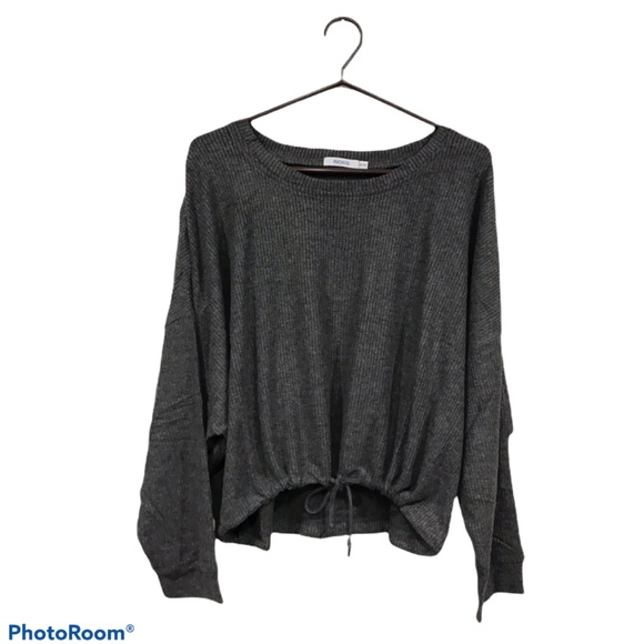 Ribbed Dolman Sleeve Loungewear Set Charcoal - Picture 8 of 13